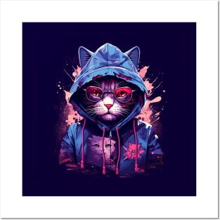 Cool cat in glasses Posters and Art